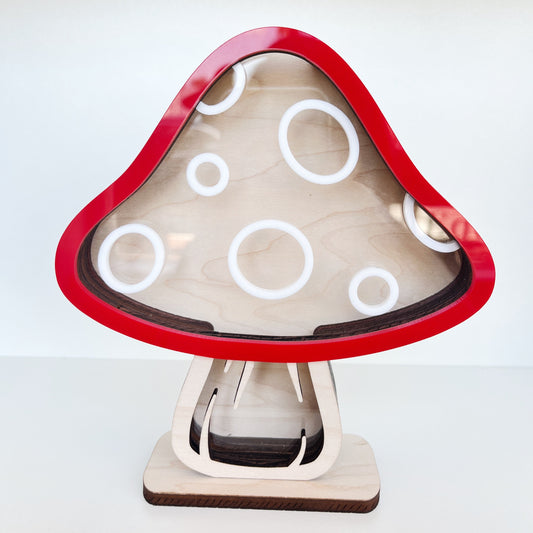 Shark Tooth Bank: Mushroom - Red Acrylic