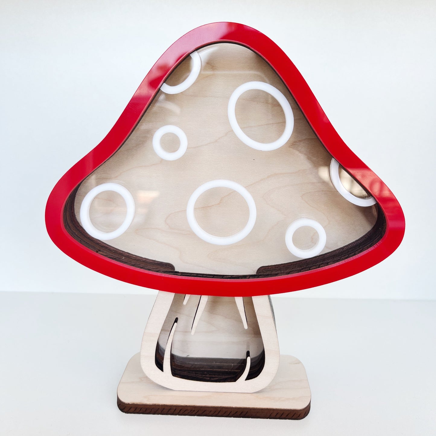 Classic Mushroom - Red Acrylic - Shark Tooth Bank