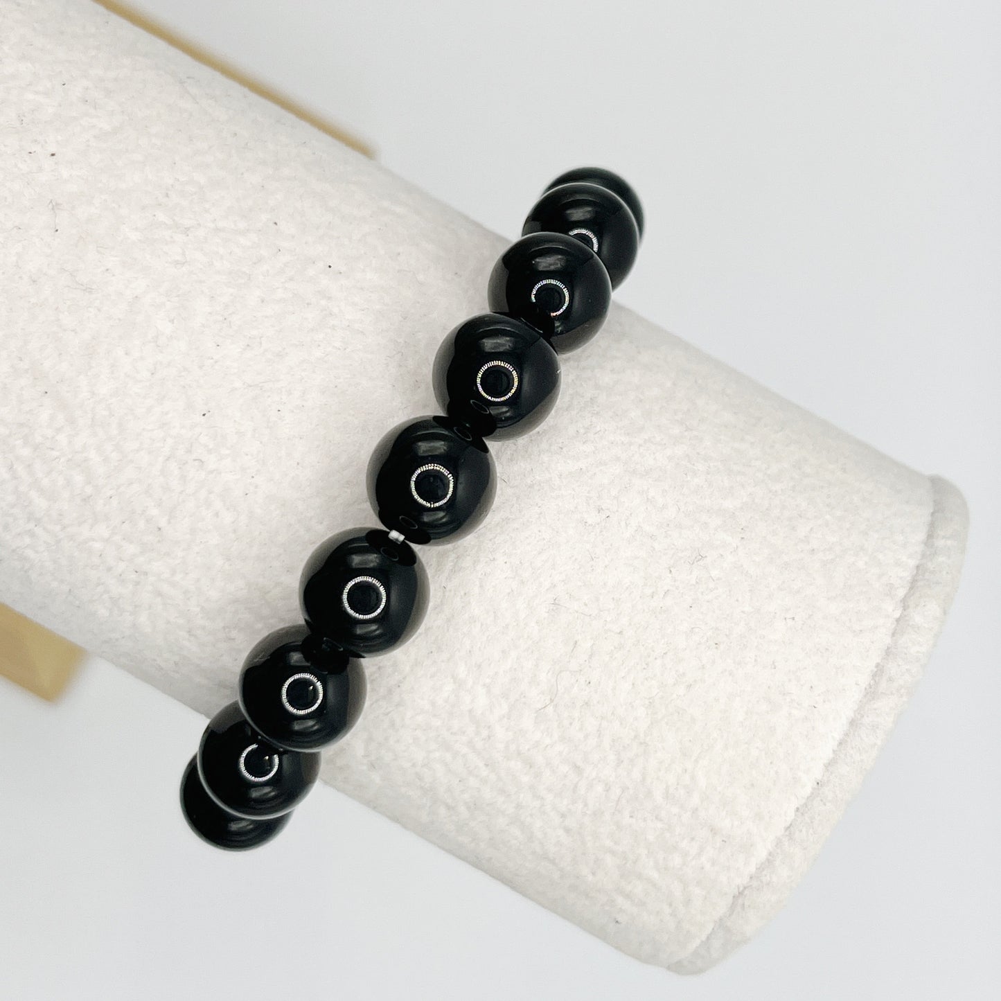 Men’s 10mm Black Agate Bracelet