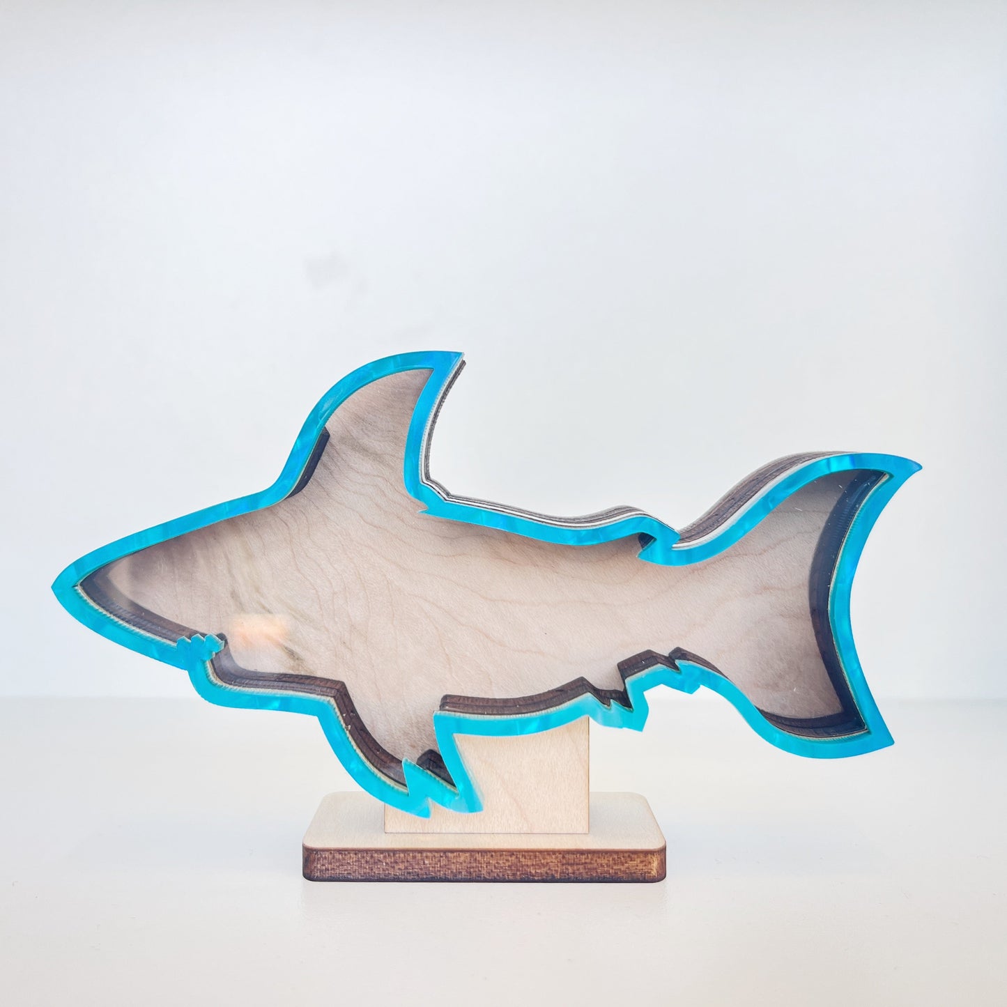 Mini Shark - Ocean Blue Acrylic - Shark Tooth Bank
