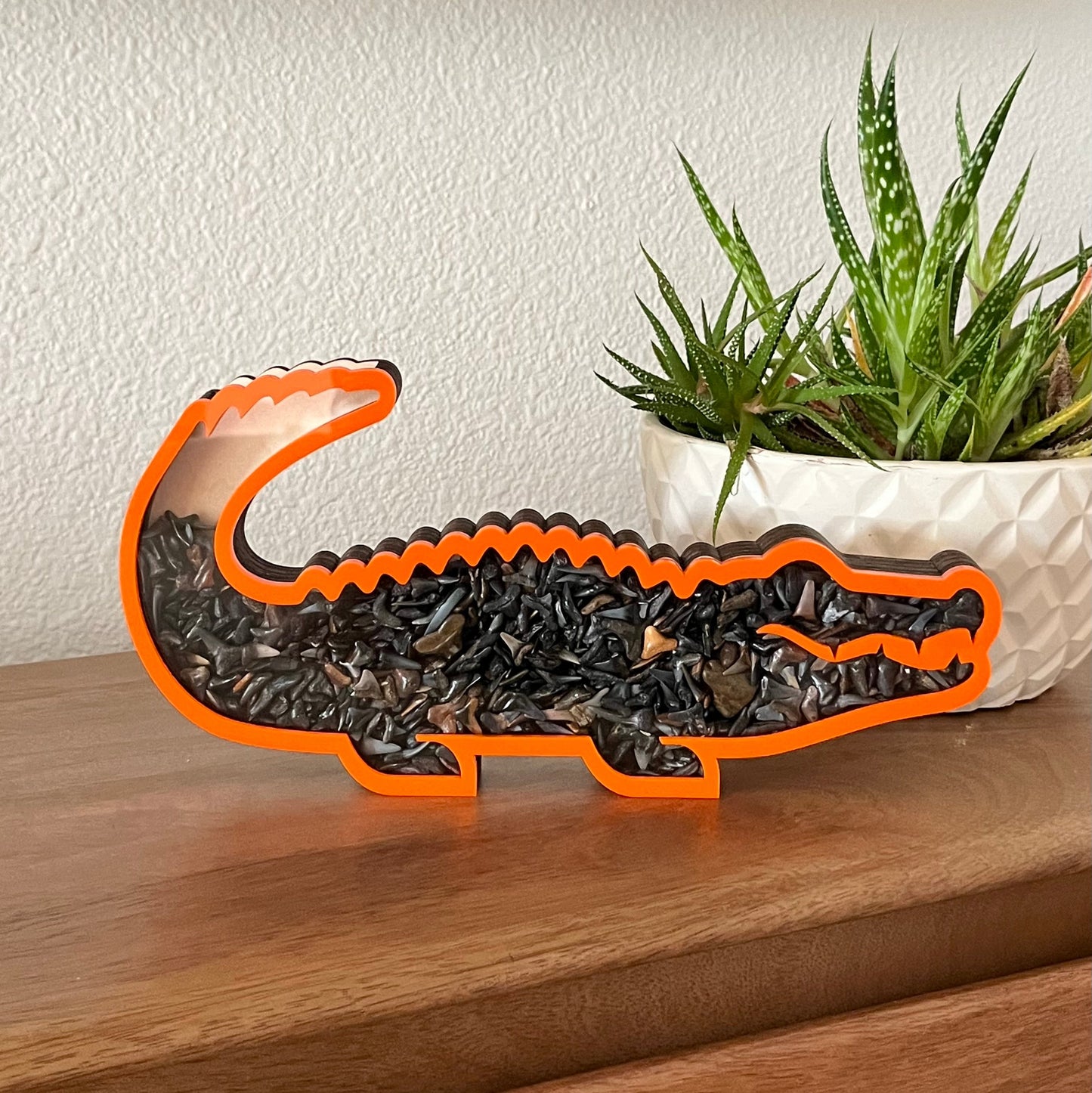 Classic Chonky Gator - Orange Acrylic - Shark Tooth Bank