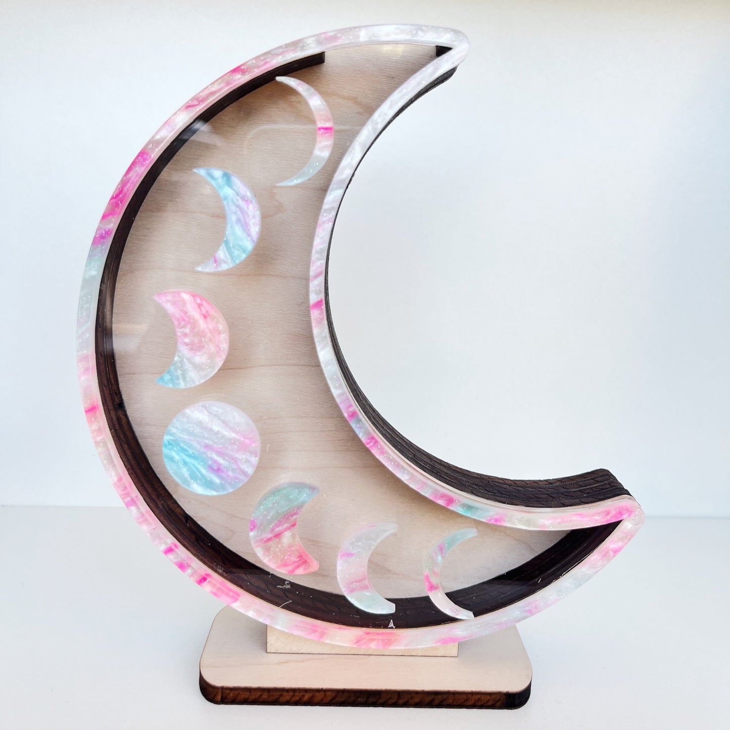 Shark Tooth Bank: Classic Moon Phase- Cotton Candy Finish