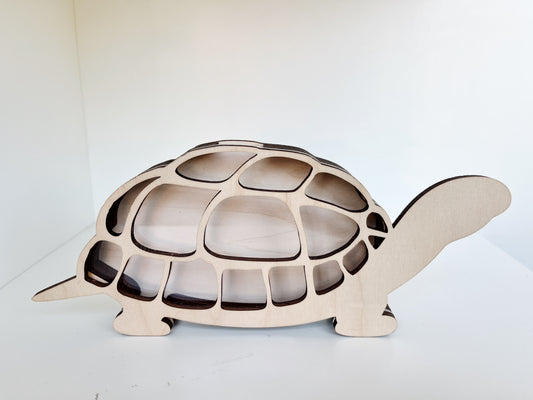 Shark Tooth Bank: Classic Walking Turtle - Wood Finish