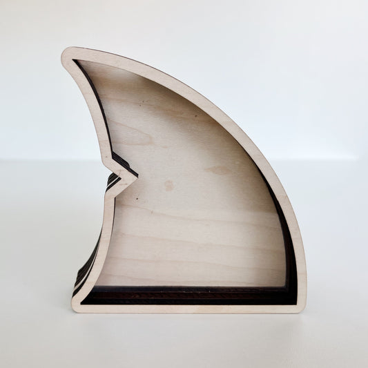 Shark Tooth Bank: Mini Fin - Wood Finish