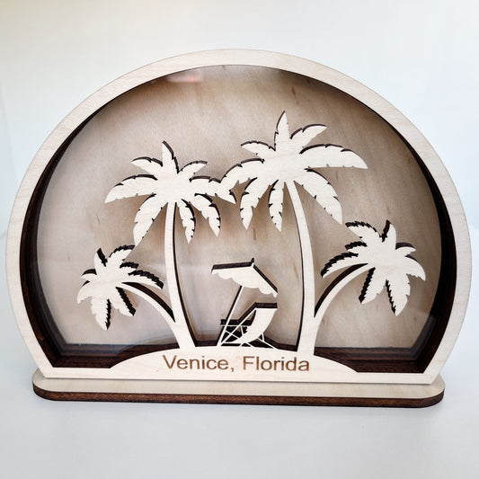Shark Tooth Bank: Venice, FL - Classic Wood Small