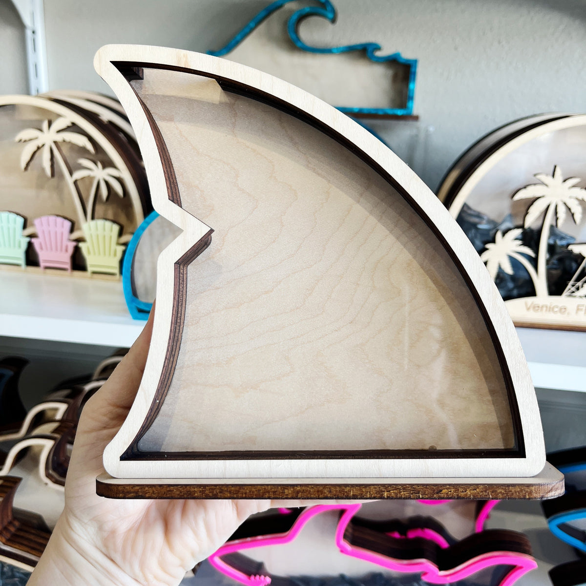Classic Shark Fin - Wood Finish - Shark Tooth Bank