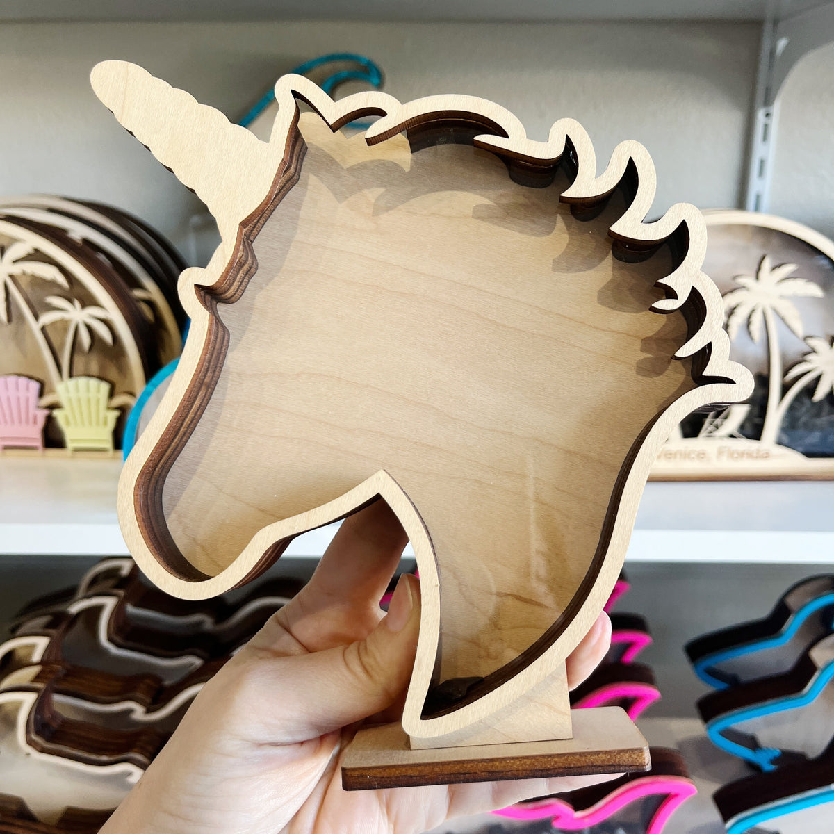 Classic Unicorn - Wood Finish - Shark Tooth Bank