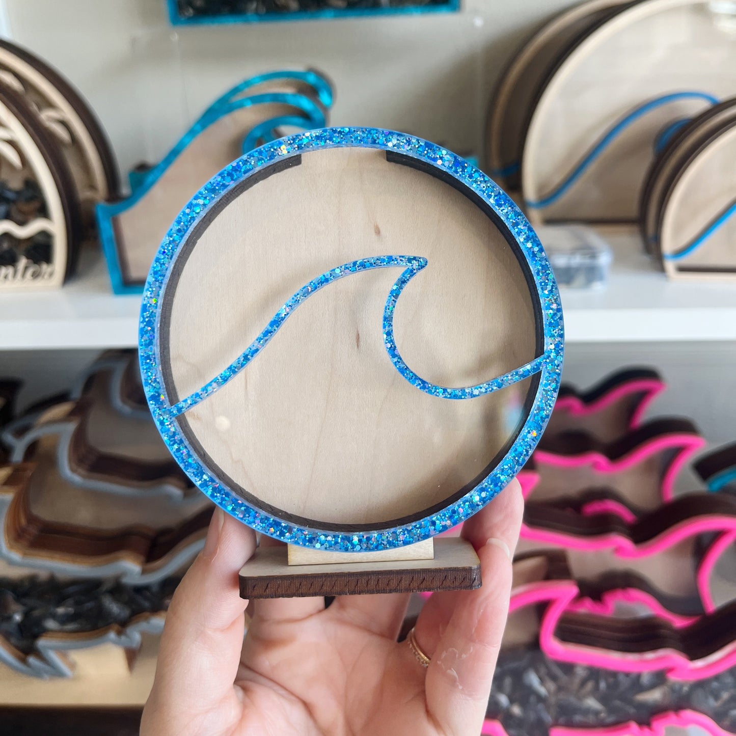 Mini Circle Wave - Blue Sparkle Finish - Shark Tooth Bank