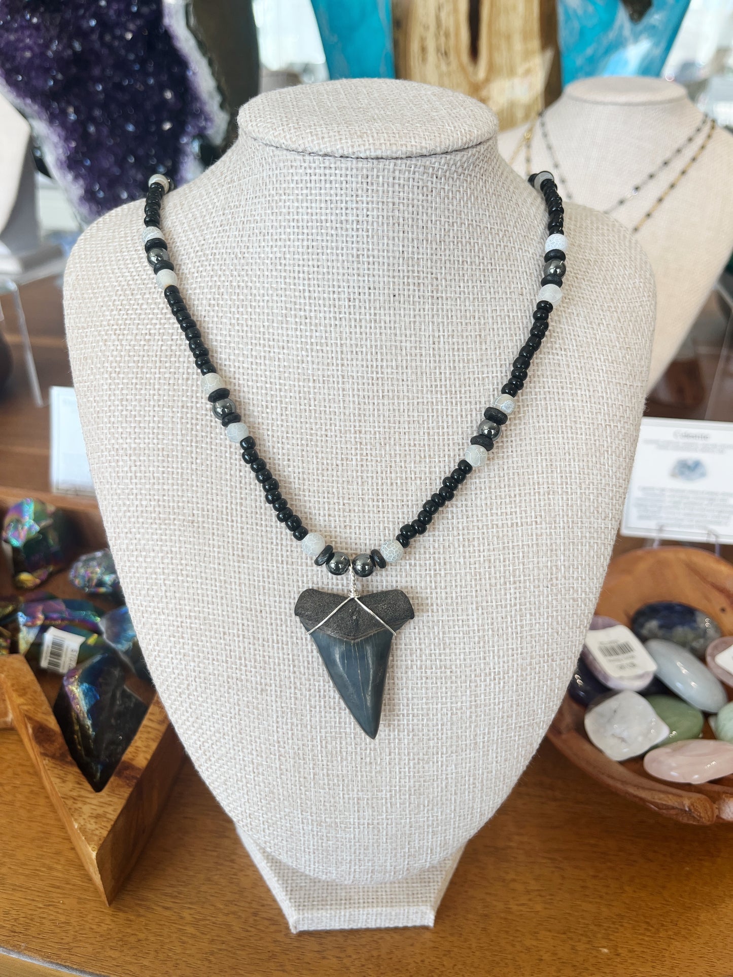 Shark Tooth Necklace w/ Beads