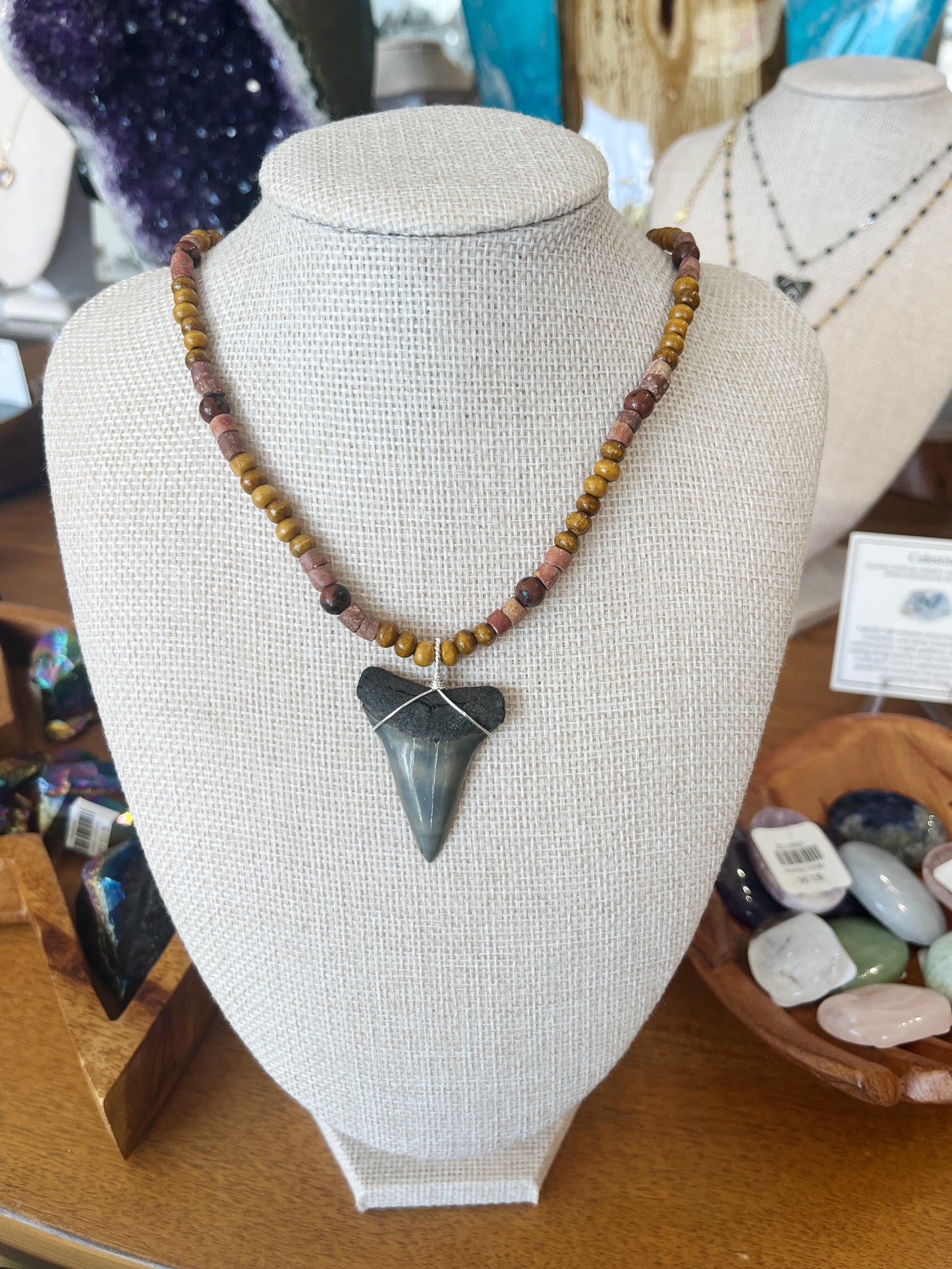 Shark Tooth Necklace w/ Beads