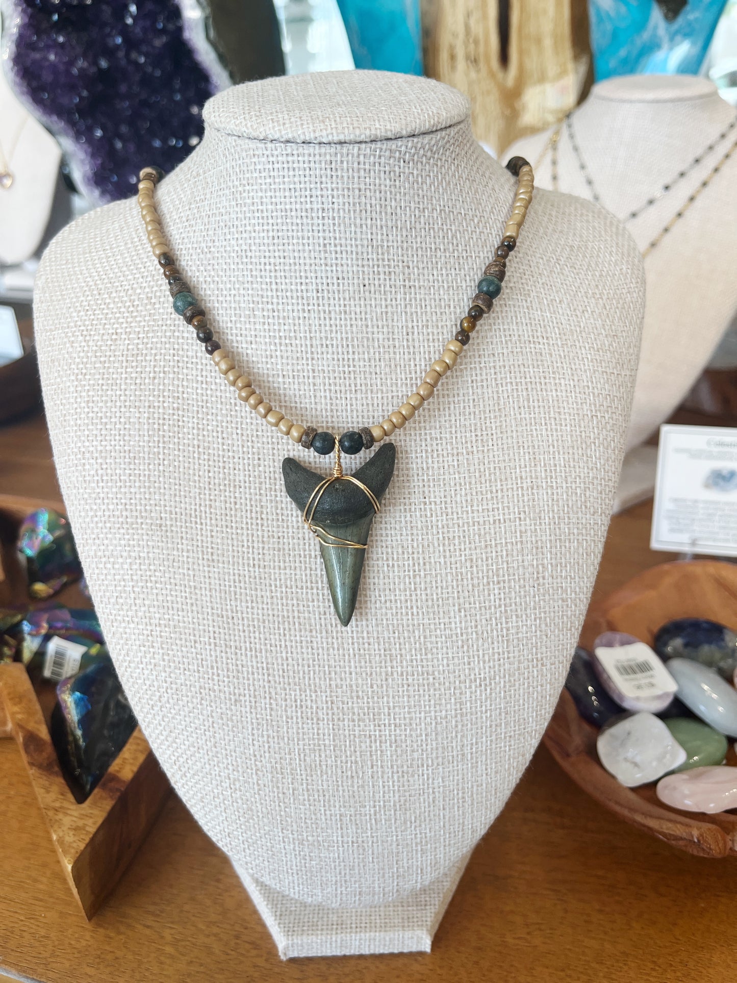 Shark Tooth Necklace w/ Beads