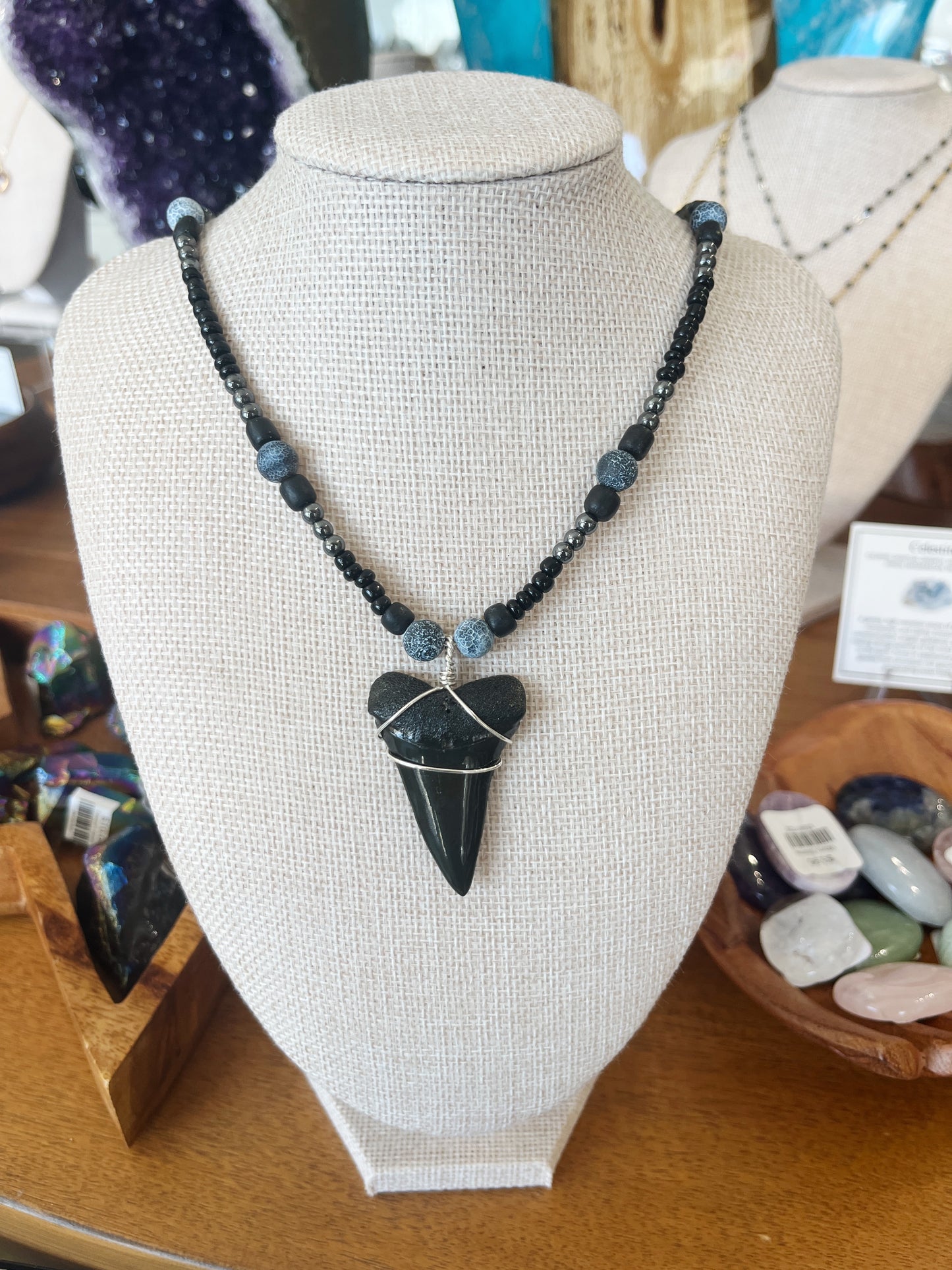 Shark Tooth Necklace w/ Beads