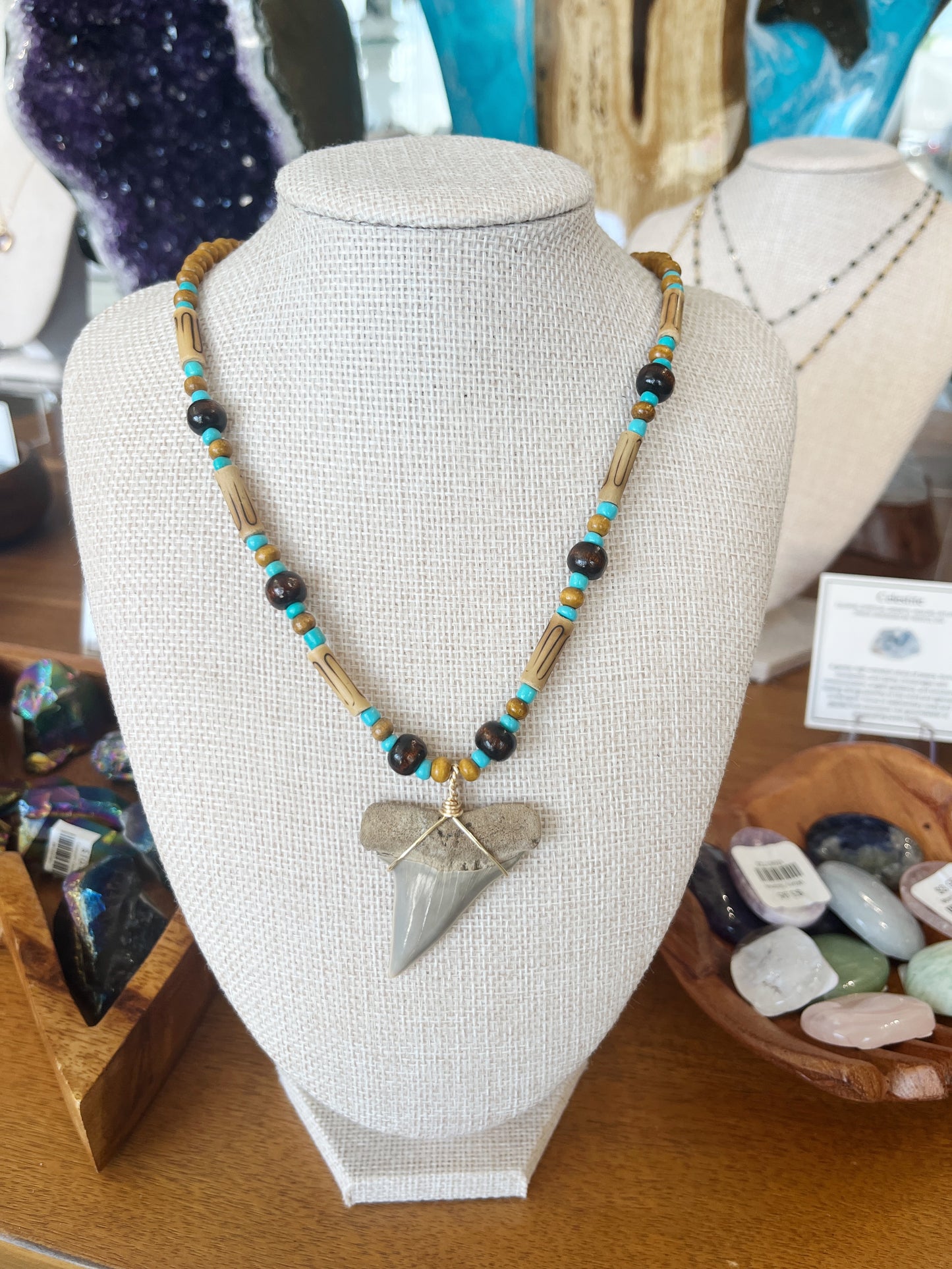 Shark Tooth Necklace w/ Beads