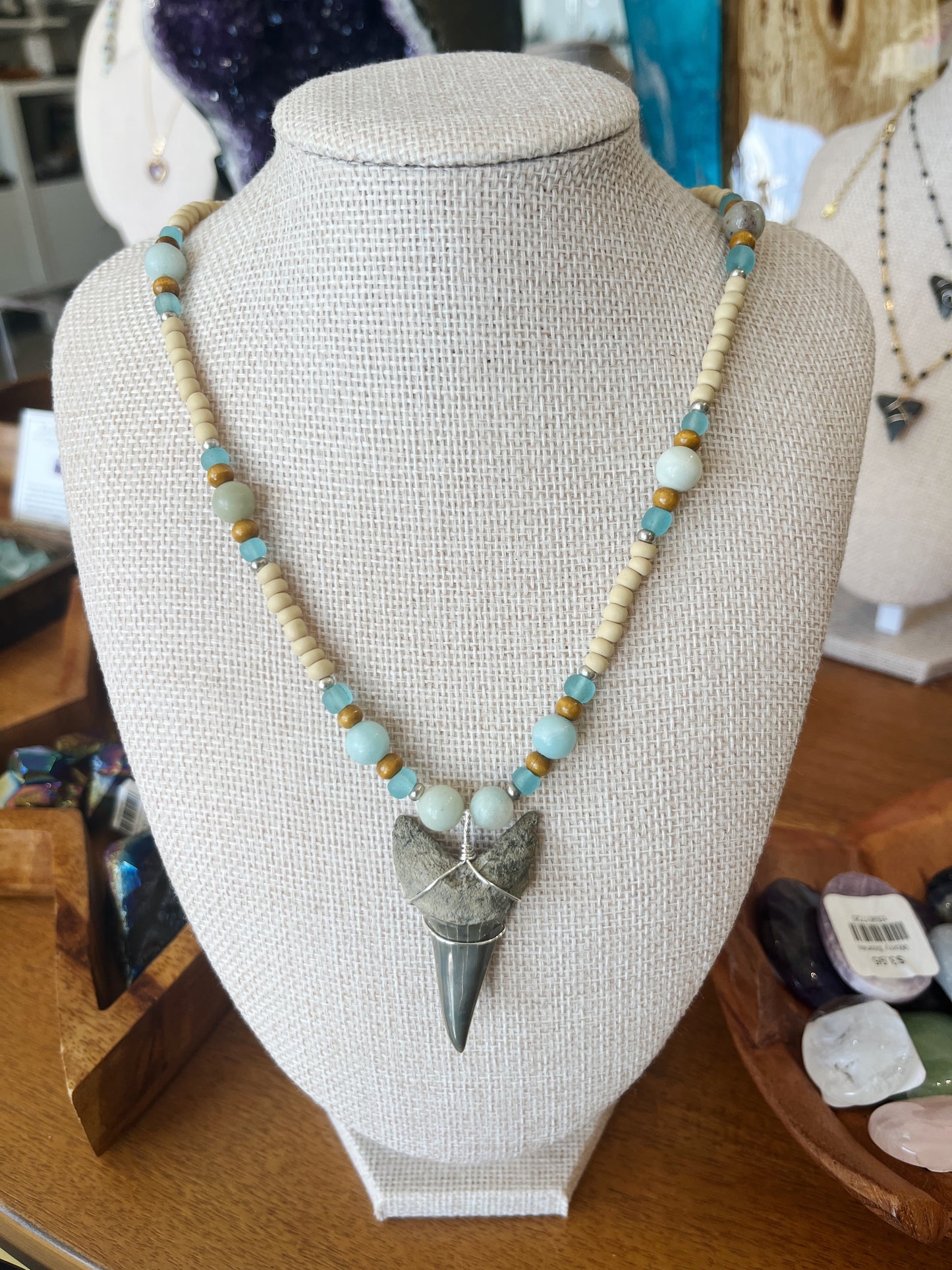 Shark Tooth Necklace w/ Beads