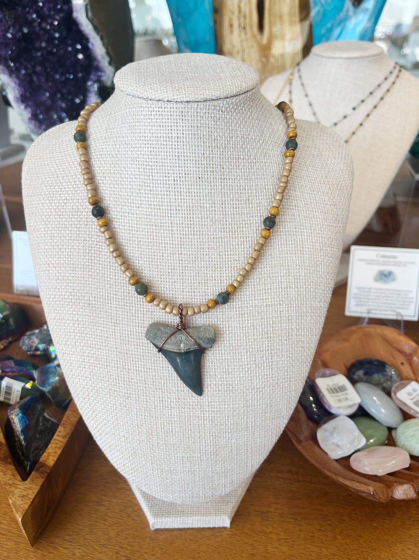 Shark Tooth Necklace w/ Beads