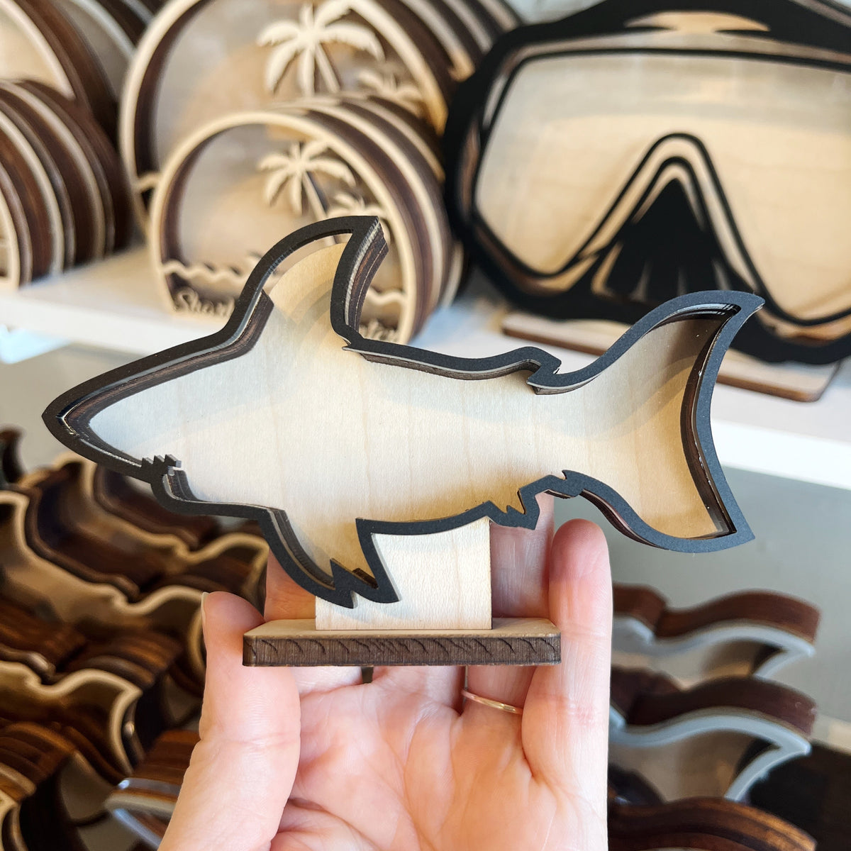 Mini Shark - Black Acrylic - Shark Tooth Bank