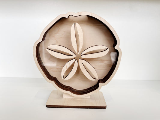 Shark Tooth Bank: Classic Sand Dollar - Wood Finish