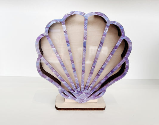 Shark Tooth Bank: Classic Sea Shell - Purple Acrylic