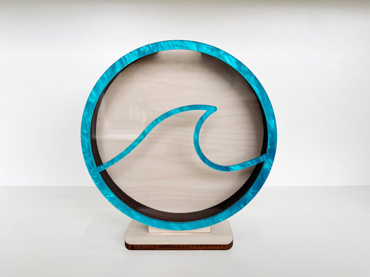 Shark Tooth Bank: Classic Wave - Blue Acrylic