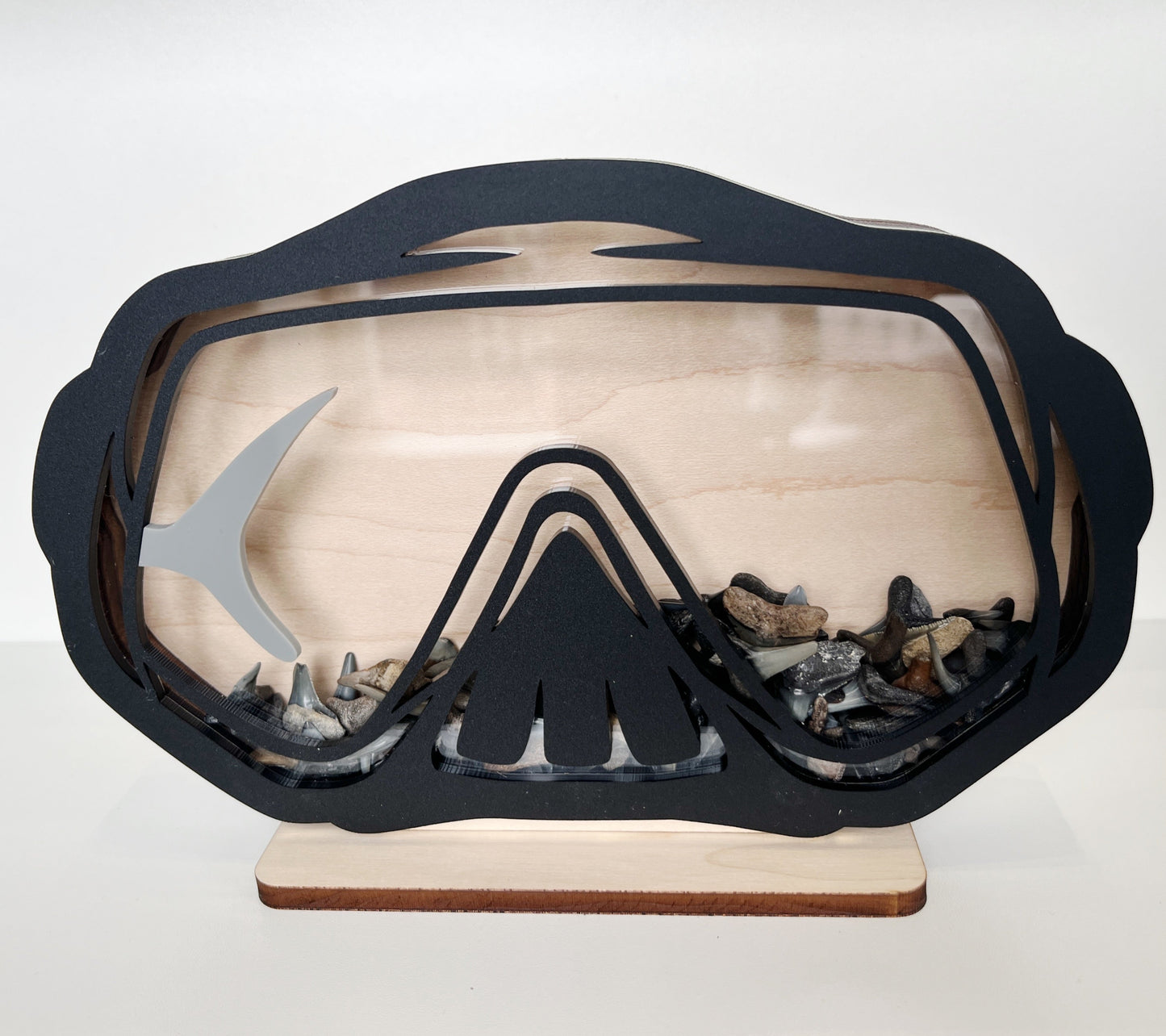 Classic Scuba Dive Mask w/ FIN - Black Acrylic - Shark Tooth Bank