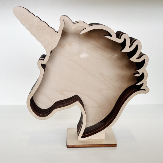 Shark Tooth Bank: Classic Unicorn - Wood Finish