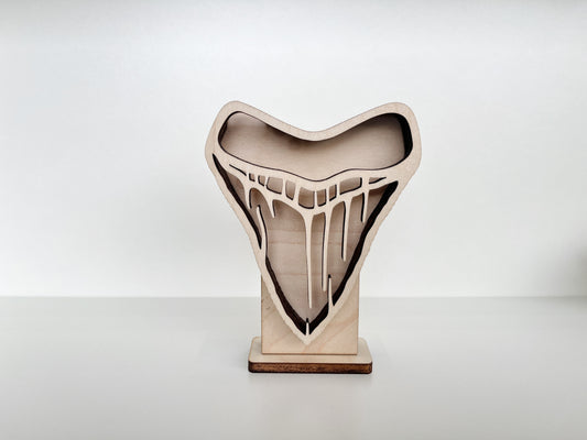 Shark Tooth Bank: Mini Meg Tooth Shape - Wood Finish