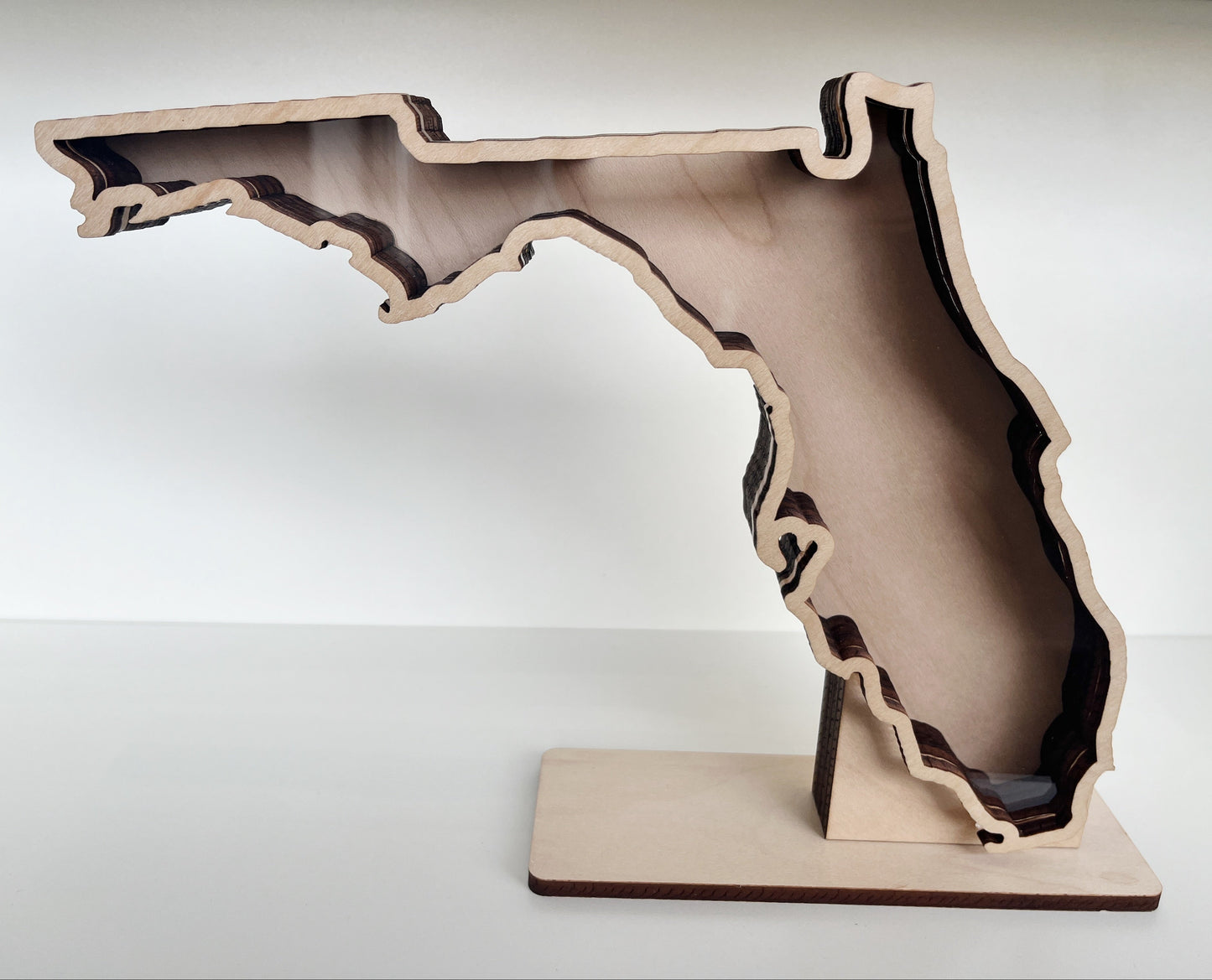 Classic State of Florida - Wood Finish - Shark Tooth Bank