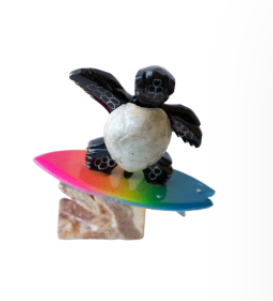 Surfing Turtle - Carved Marble