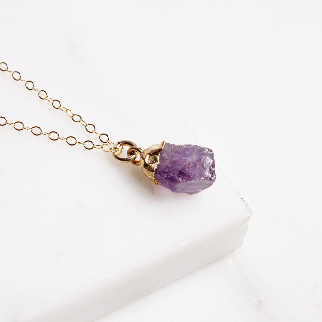 Raw Amethyst - 14k Gold Filled - Pendant