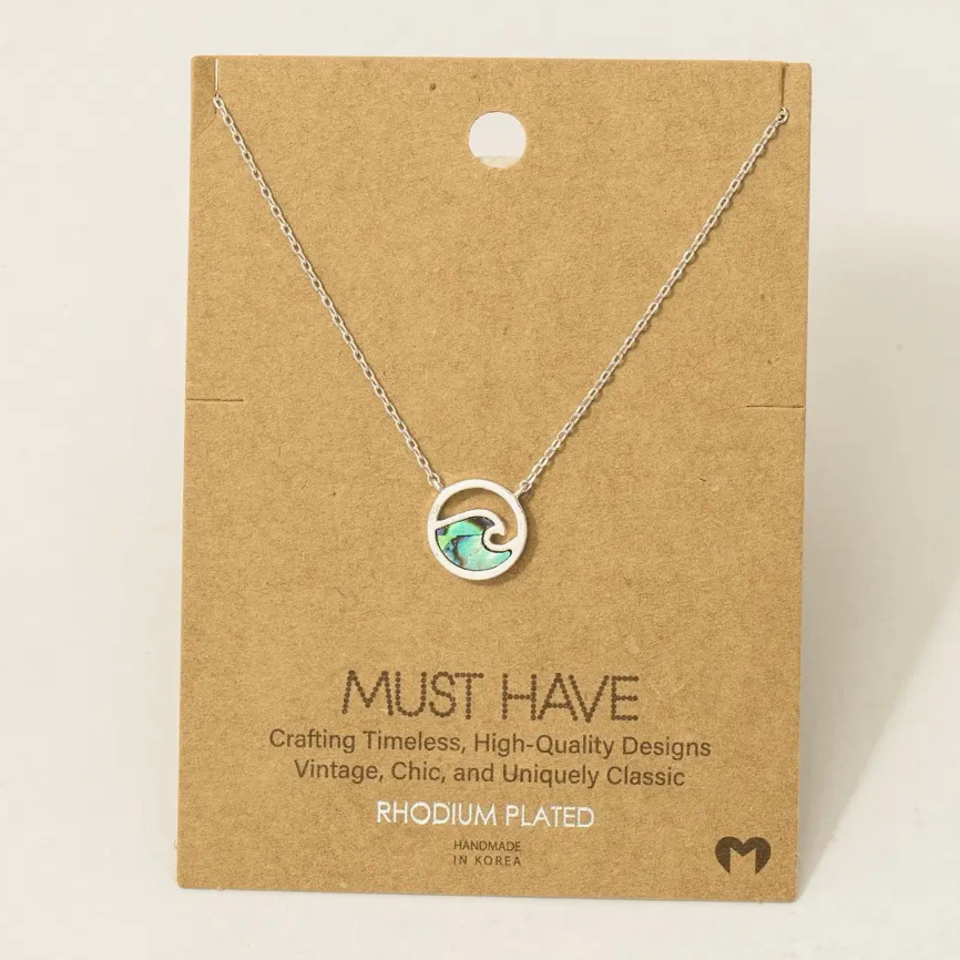 Must Have - Silver Circle Wave Necklace (Color)
