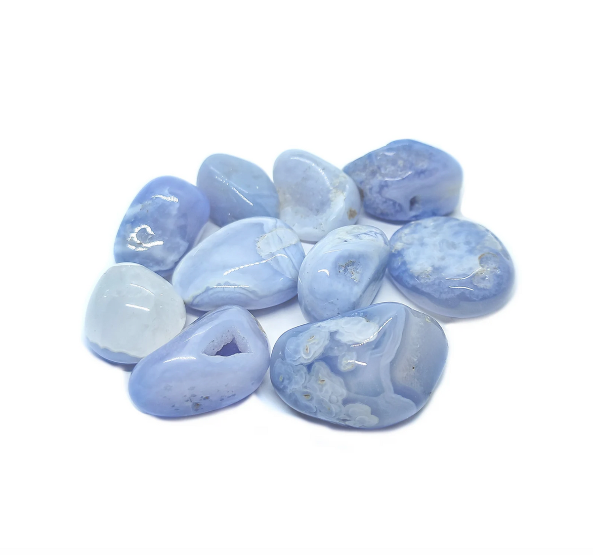 Blue Chalcedony - Tumbled - (Each Piece)