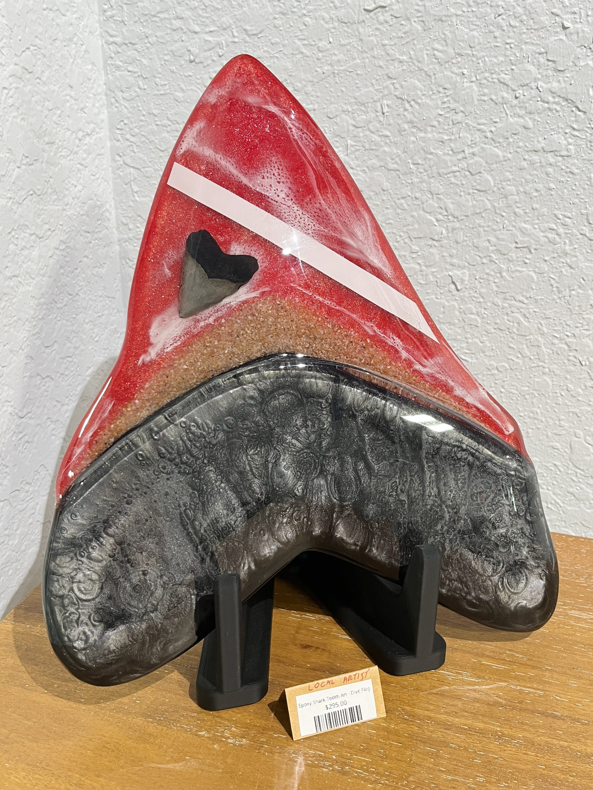 Epoxy Shark Tooth Art - Dive Flag