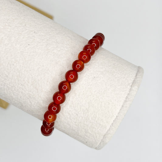 6mm Carnelian Agate Bracelet