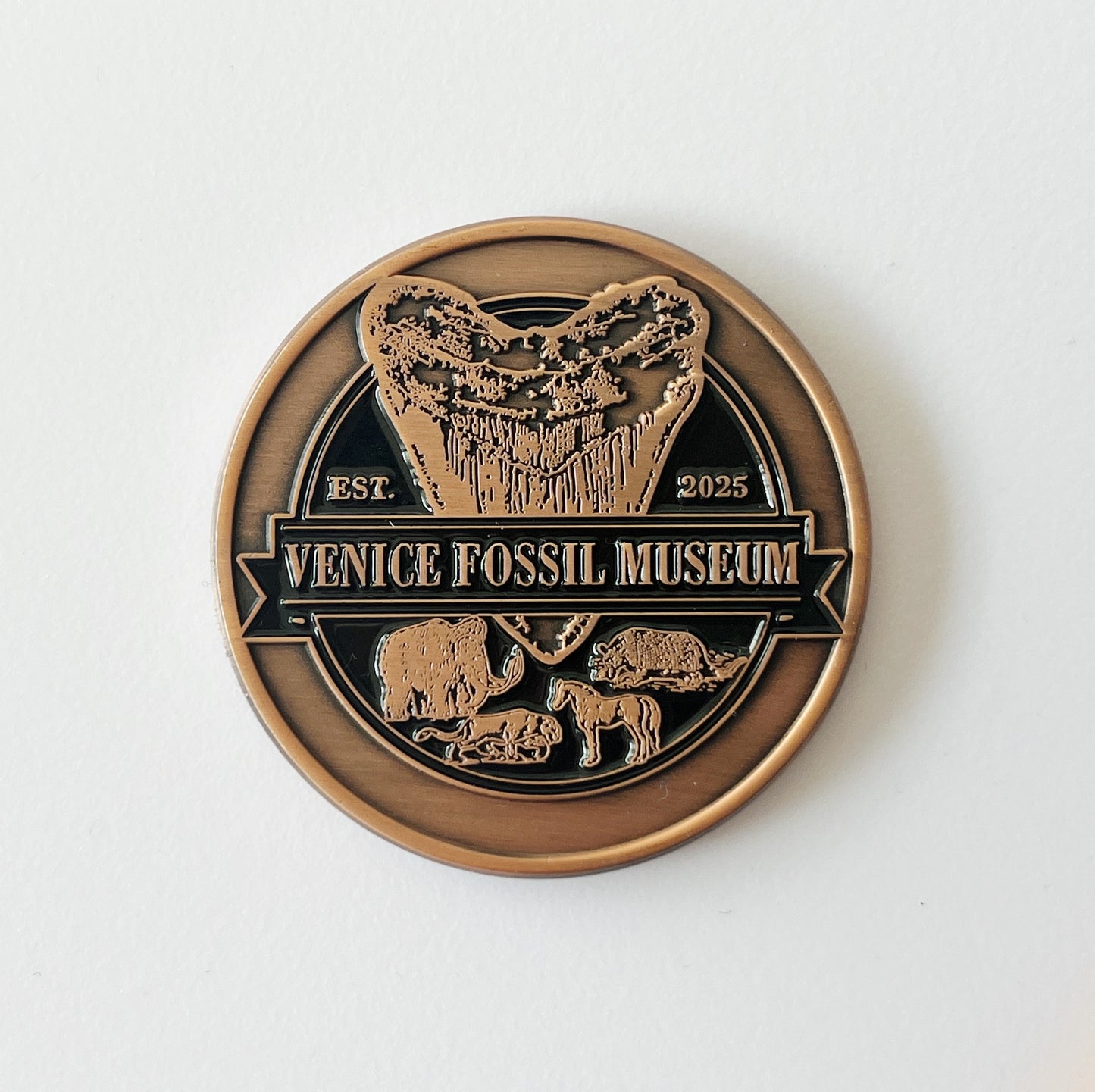 Collectible Coin - Venice Fossil Museum - Antique Copper Finish
