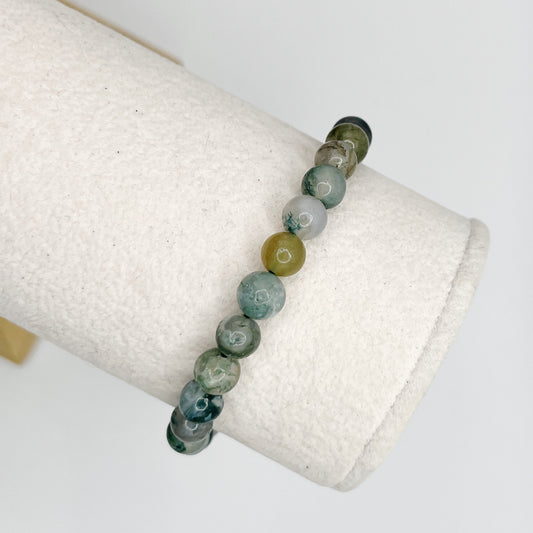 6mm Moss Agate Bracelet