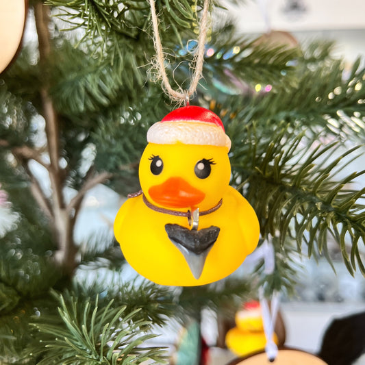 Holiday Ducky Ornament - w/ Cord Shark Tooth Necklace