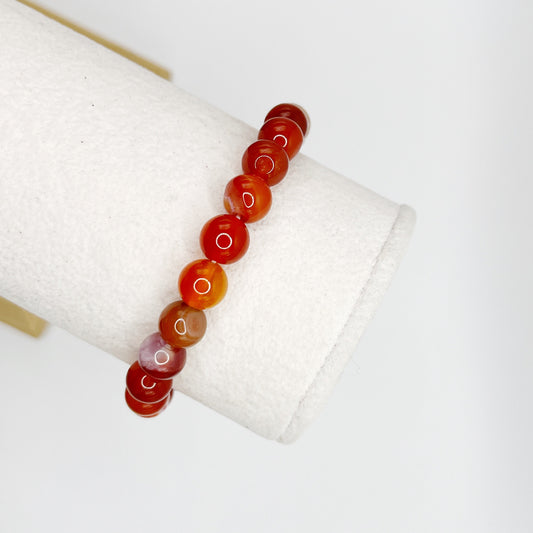 8mm Banded Carnelian Bracelet