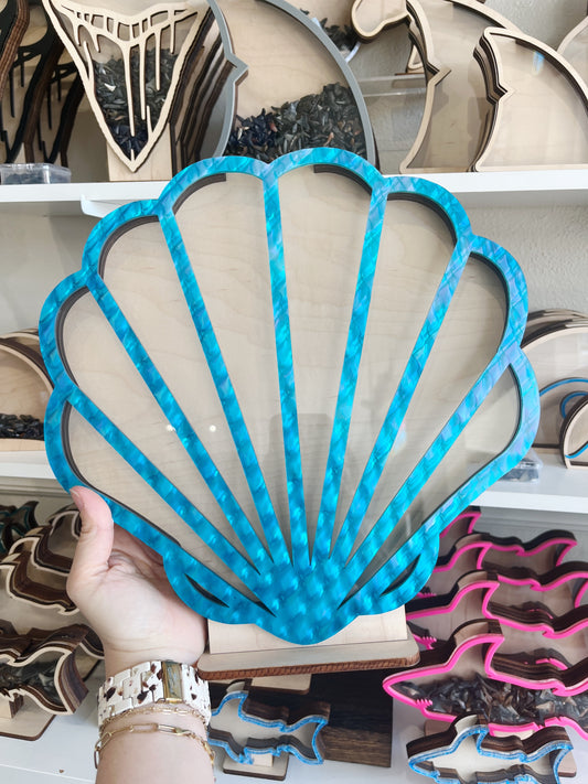 2026 Festival Special - Large Shell - Blue Acrylic - Shark Tooth Bank