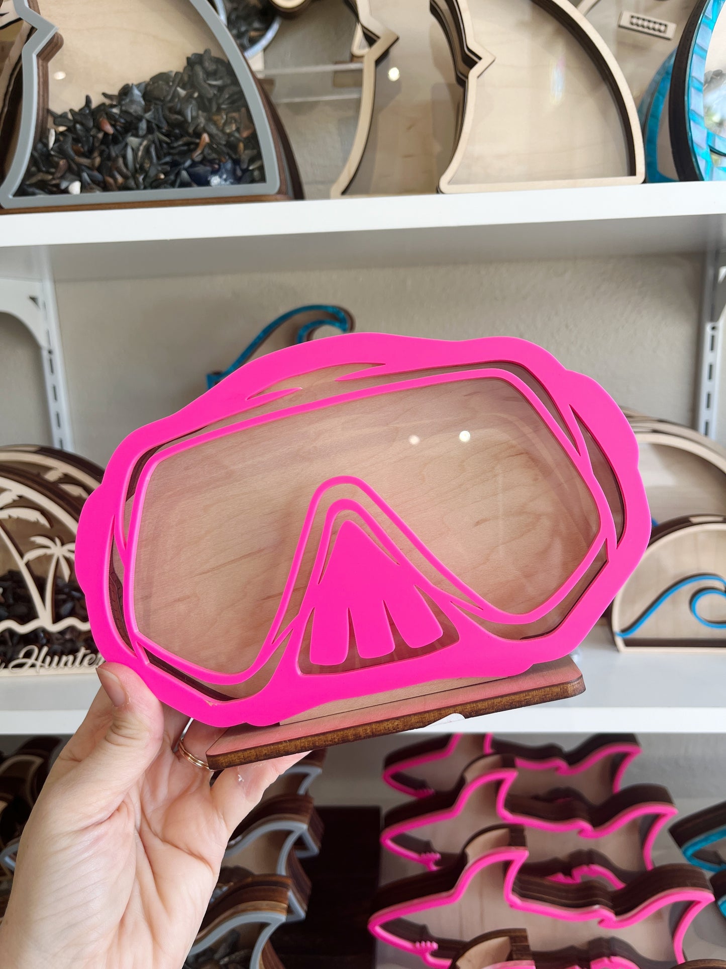 Classic Scuba Dive Mask - Pink Acrylic - Shark Tooth Bank