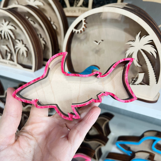Mini Red Shark Magnet - Red Acrylic - Shark Tooth Bank