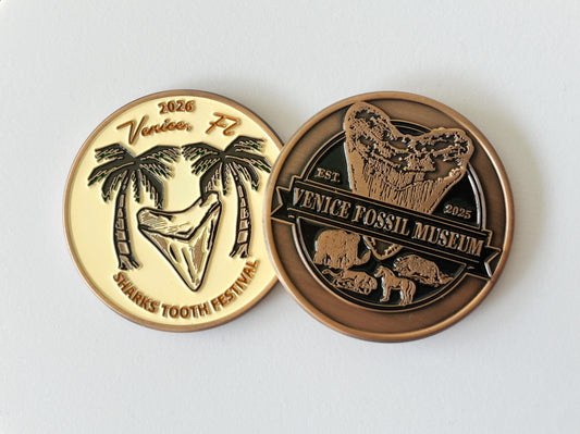Collectible Coin - Venice Fossil Museum - Antique Copper Finish