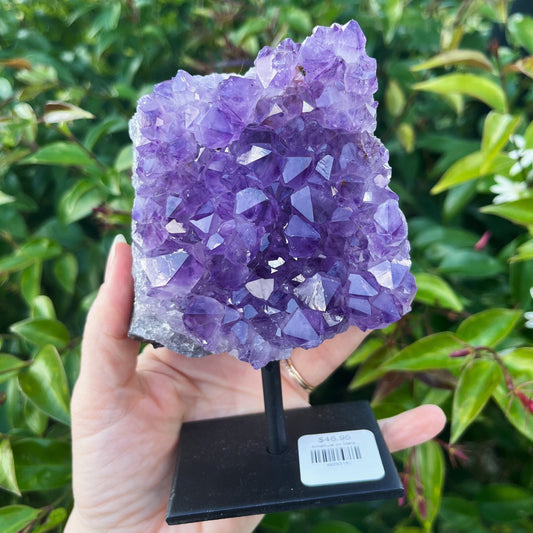 Amethyst on Metal Stand