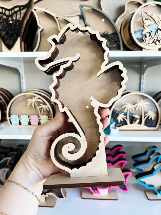 Classic Seahorse - Wood Finish - Shark Tooth Bank