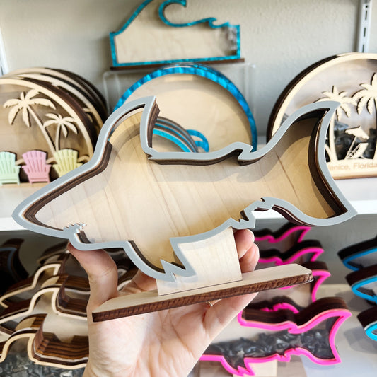 Classic Shark - Grey Acrylic - Shark Tooth Bank