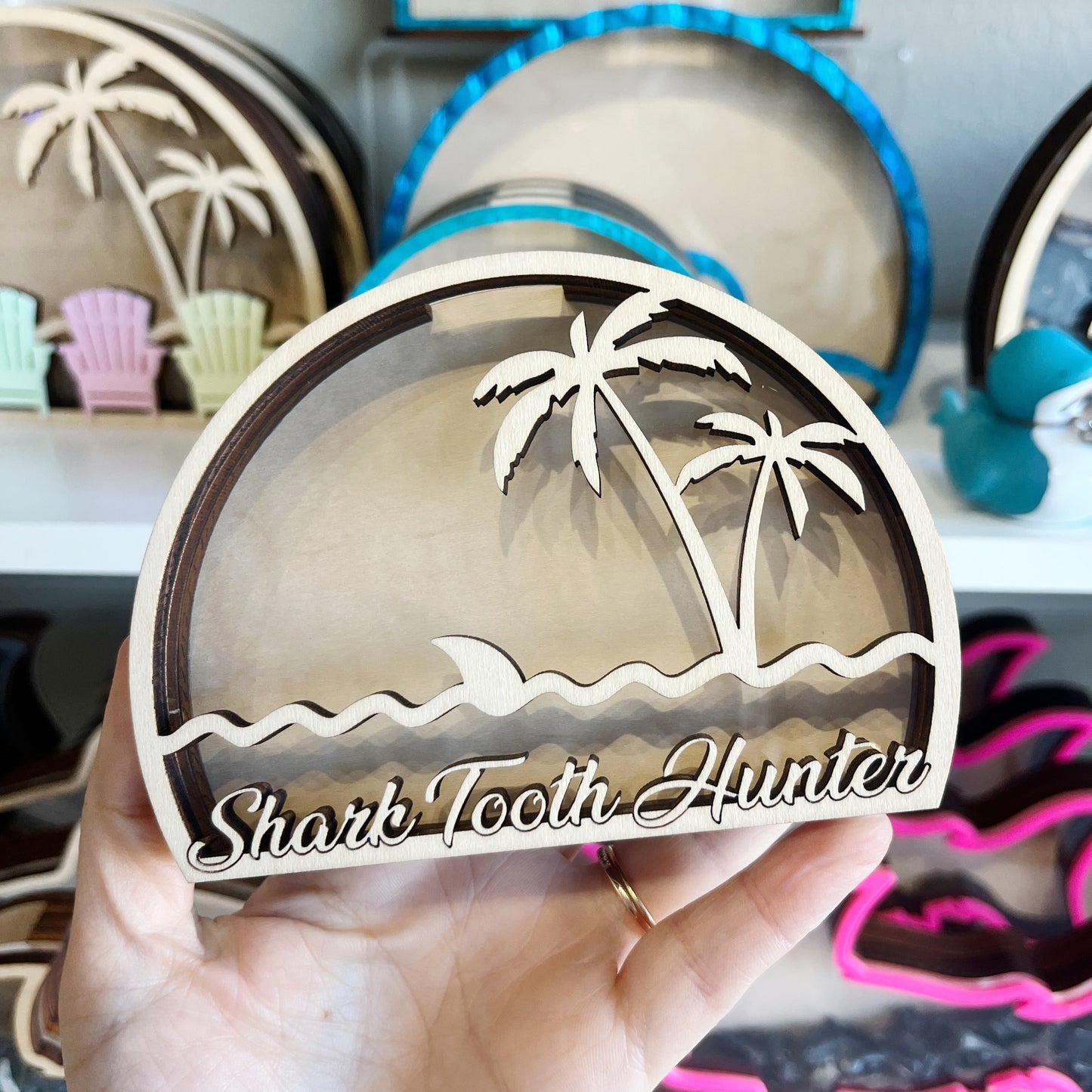 Mini Shark Tooth Hunter - Wood Finish - Shark Tooth Bank