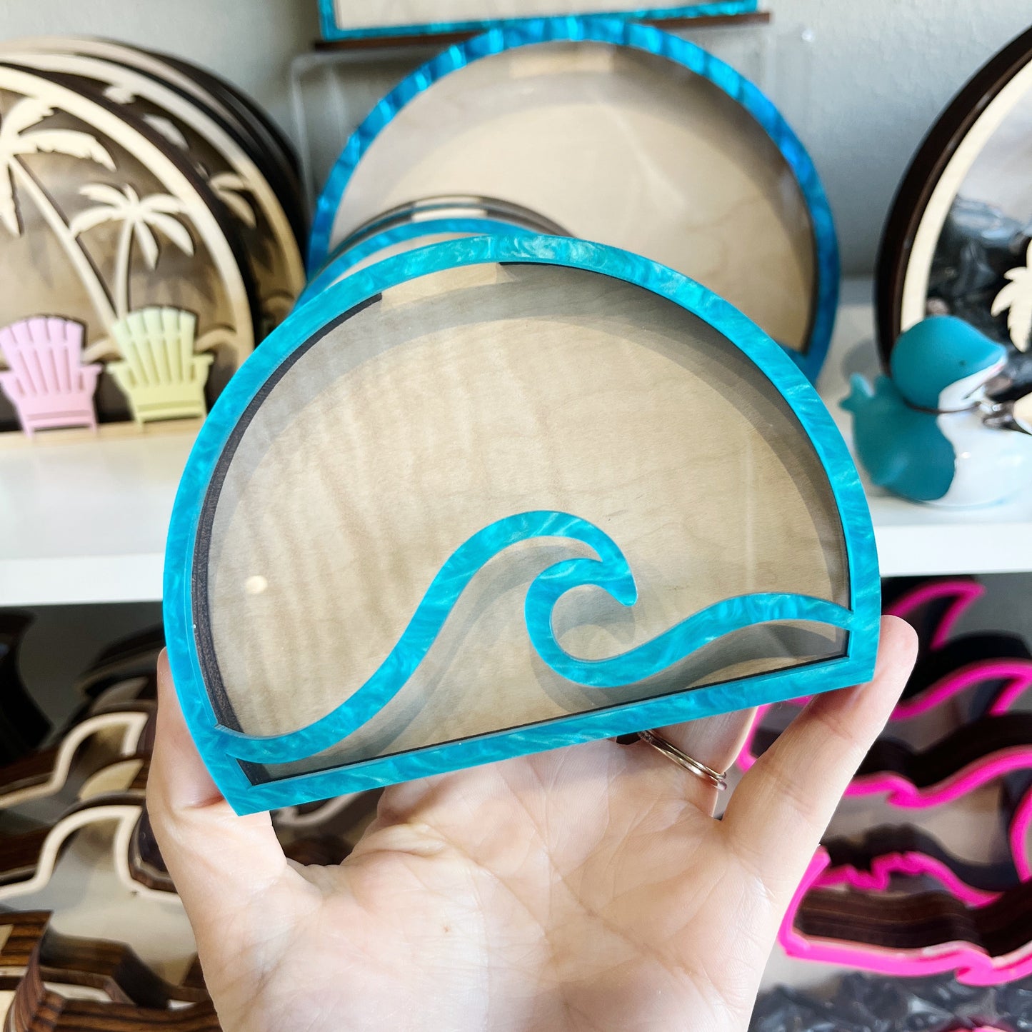Mini Ocean Blue Wave - Blue Acrylic - Shark Tooth Bank