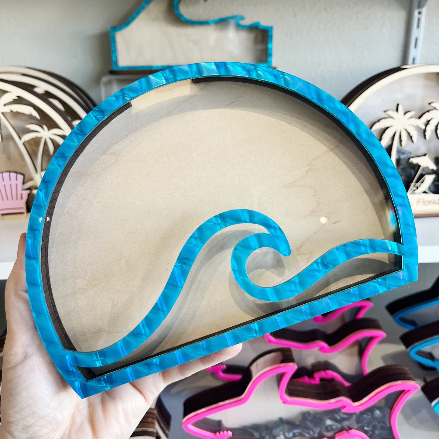 Classic Ocean Blue Wave - Blue Acrylic - Shark Tooth Bank