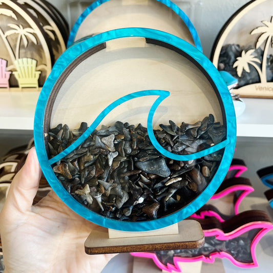 Classic Wave - Blue Acrylic - Shark Tooth Bank