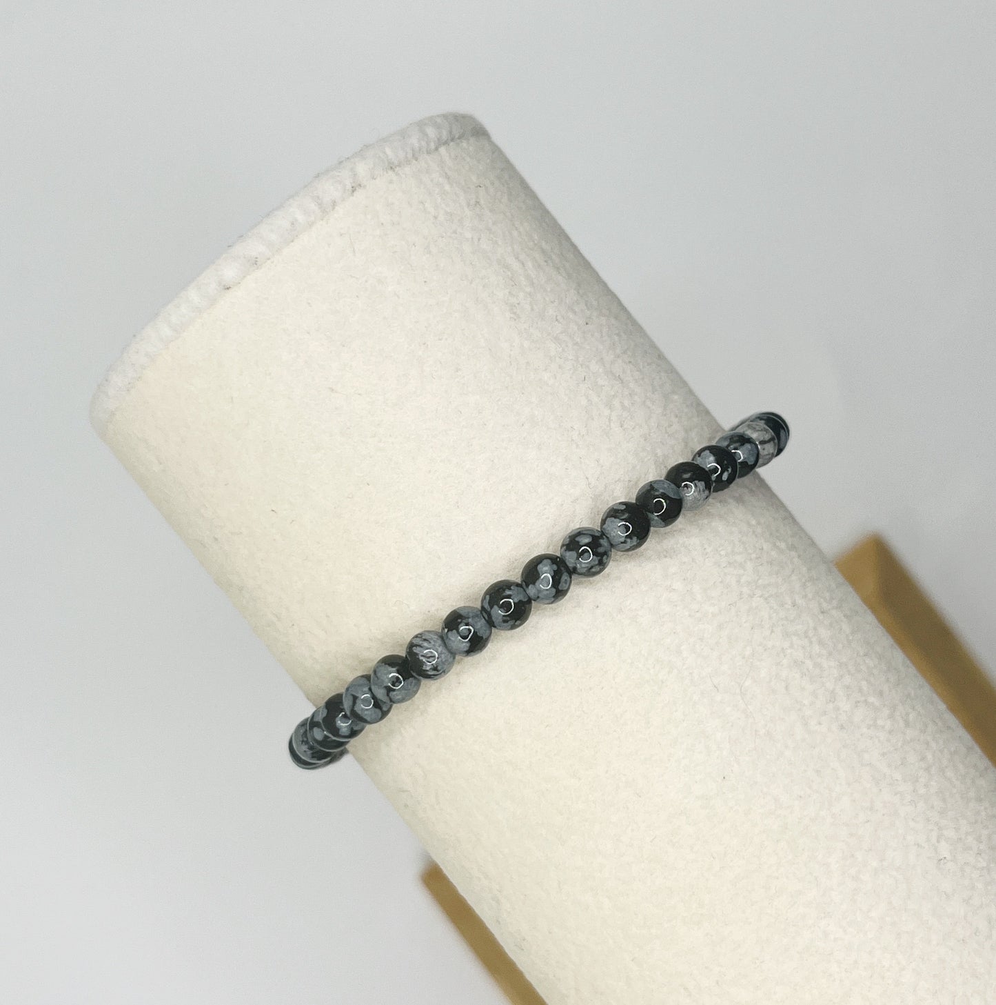 Snowflake Obsidian 4mm Bracelet
