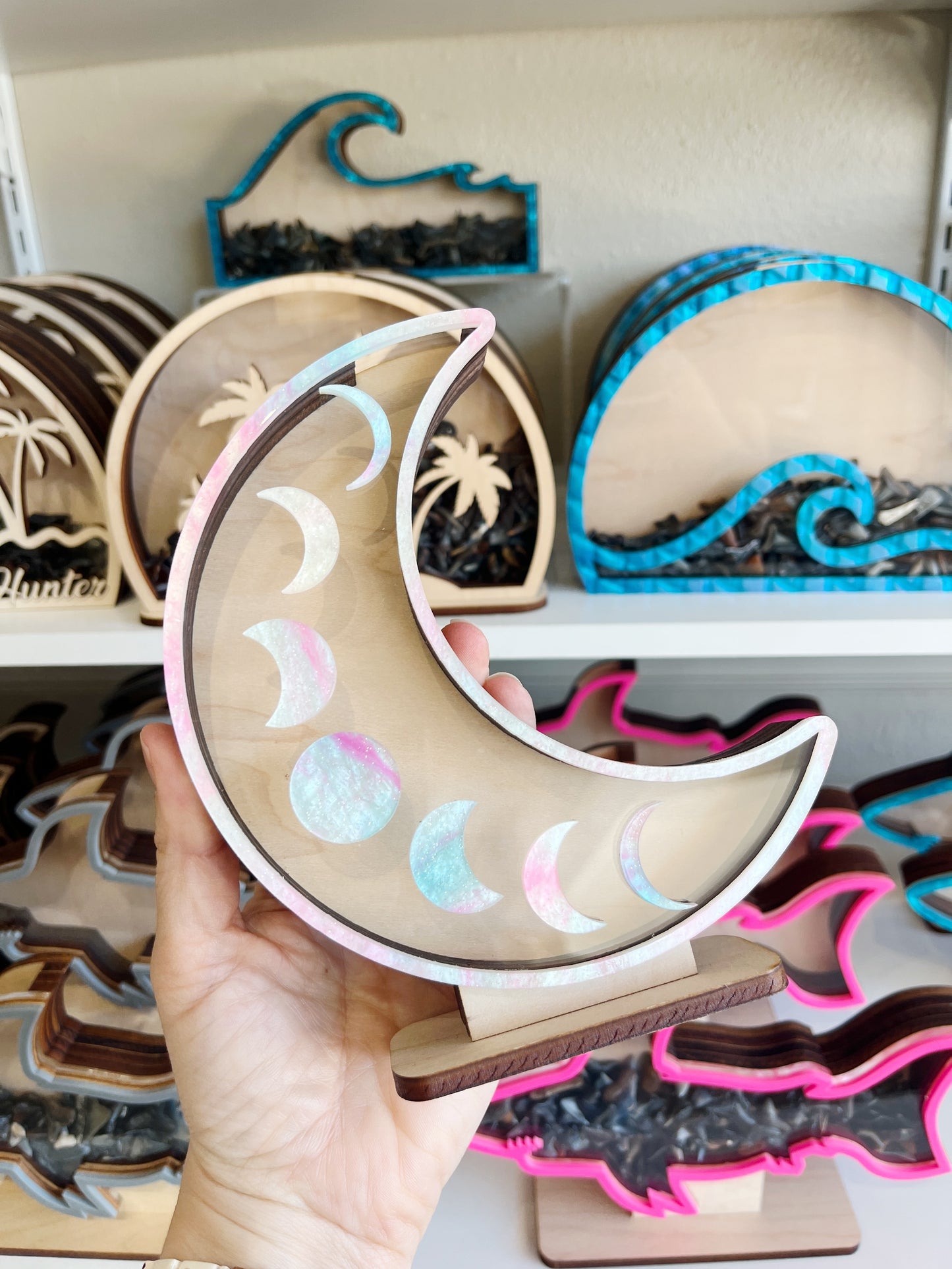 Classic Moon Phase- Cotton Candy Finish - Shark Tooth Bank